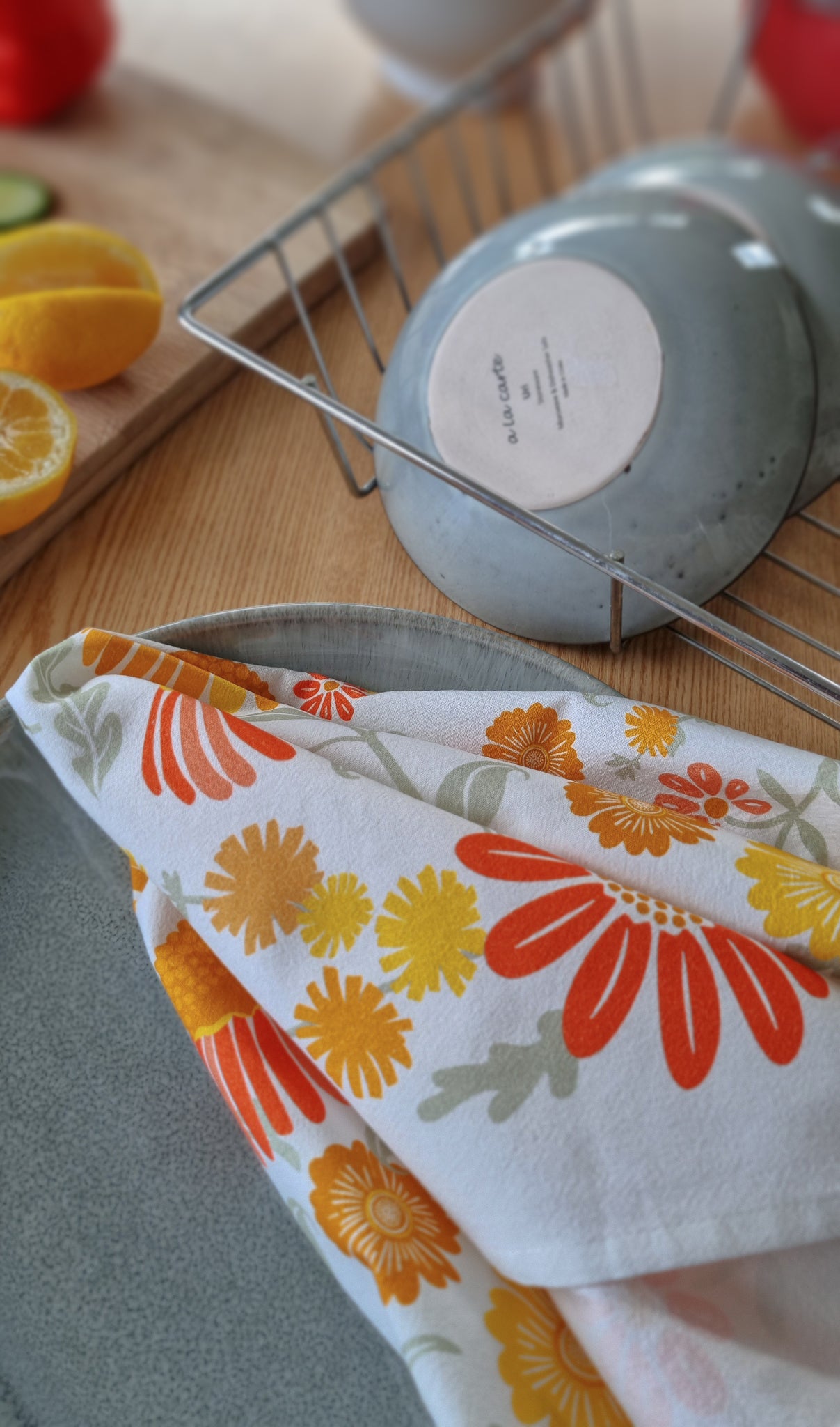 Among the Marigolds Tea Towel