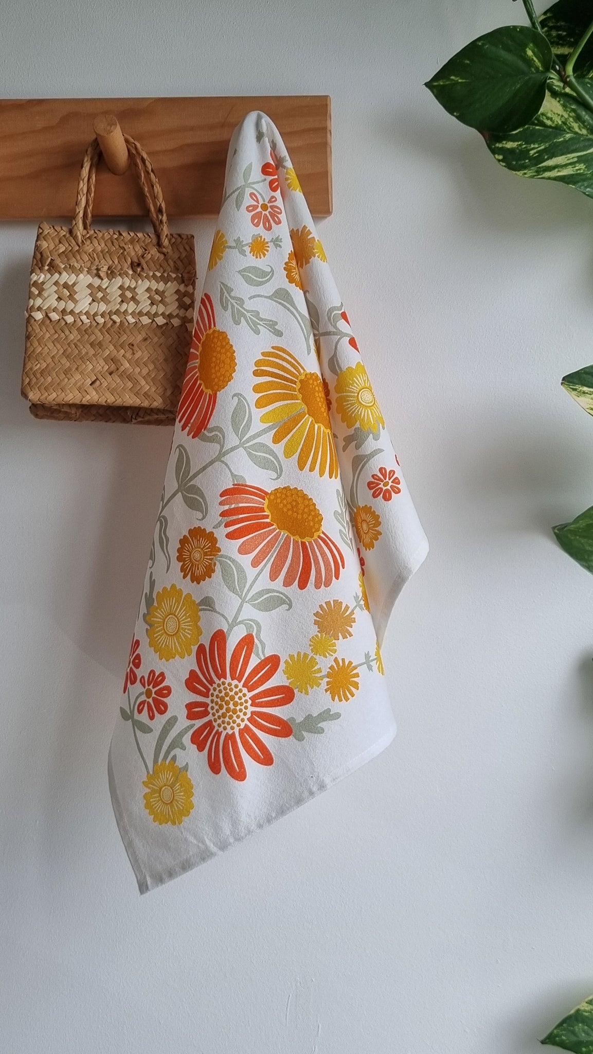 Among the Marigolds Tea Towel