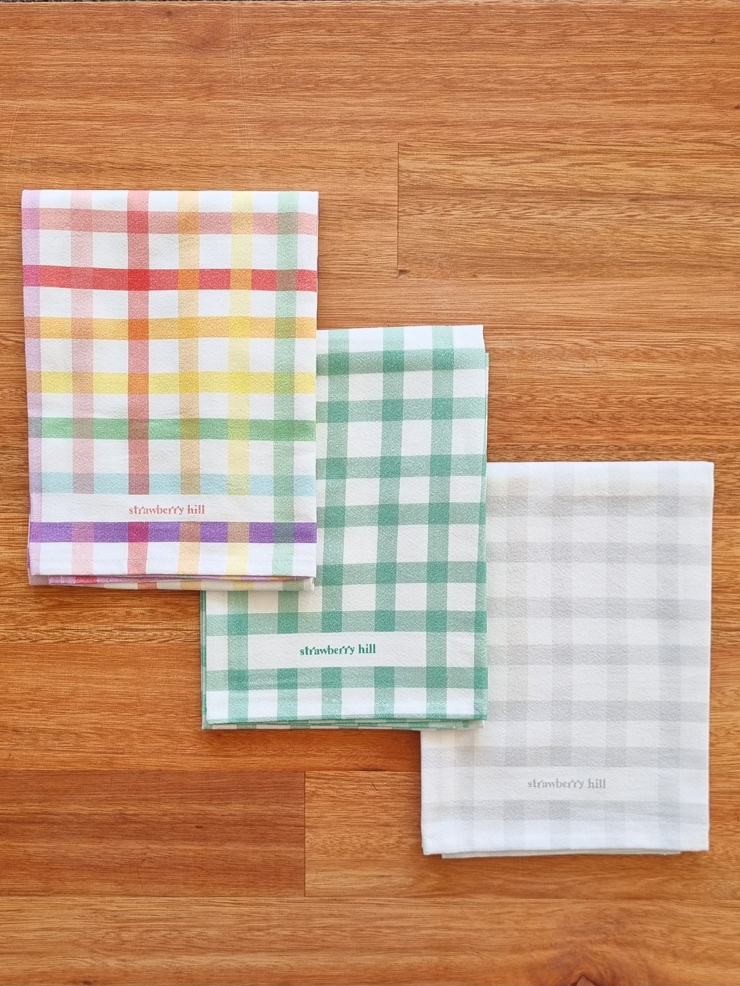 Rainbow Check 3 Tea Towel Bundle