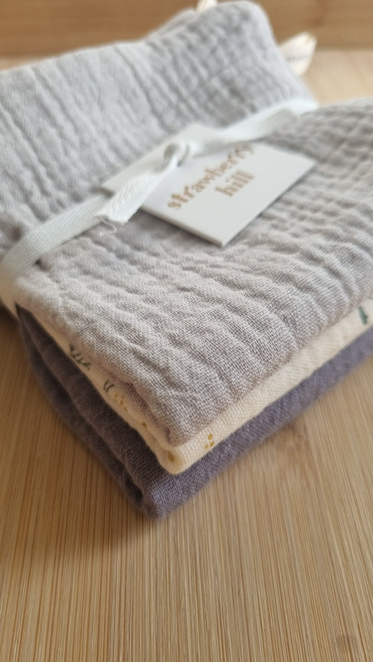 Chalky Blue Face cloth 3 Pack