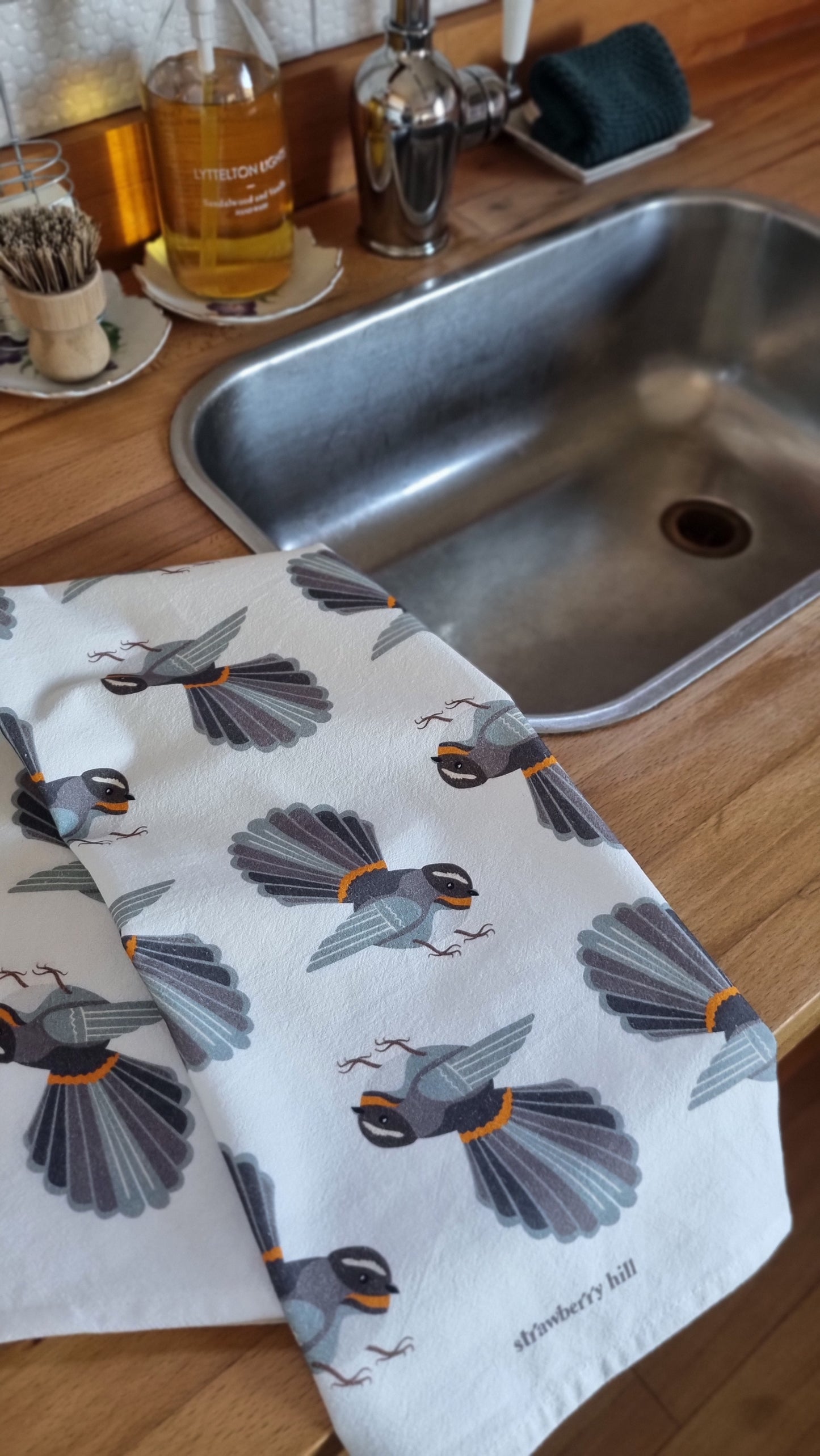 Pīwakawaka Tea Towel