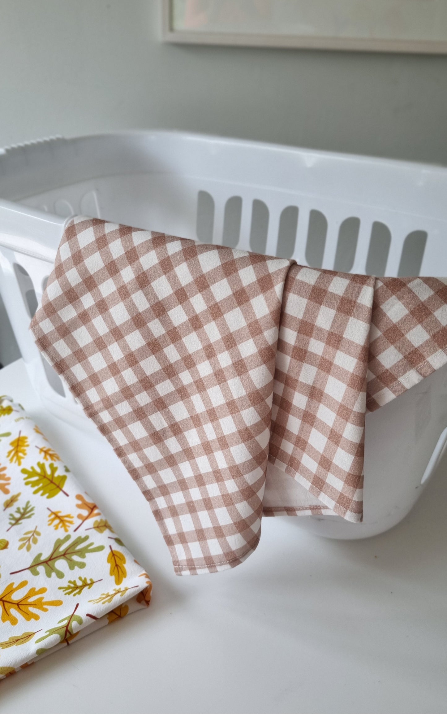 Mocha Check Tea Towel