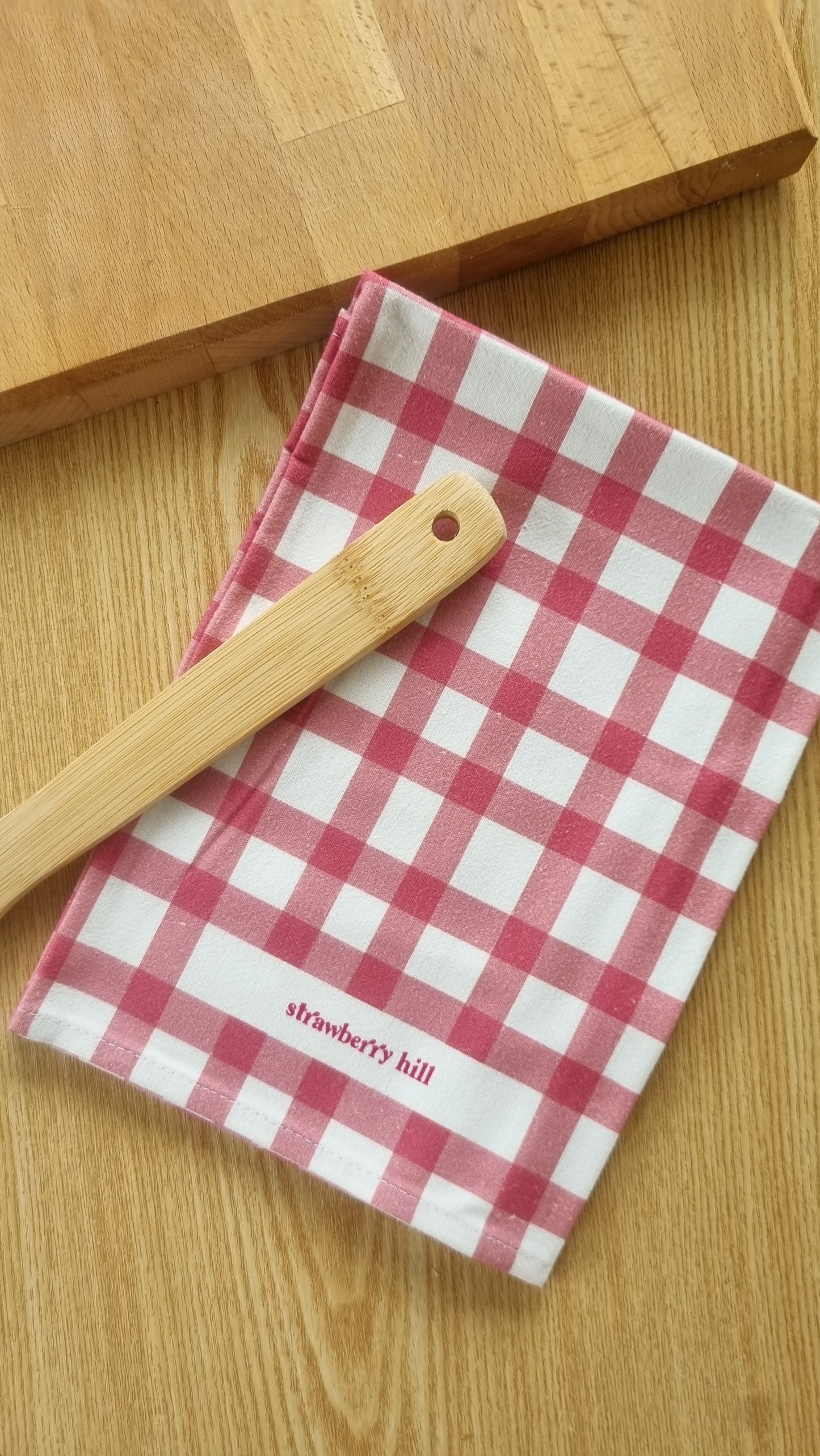 Plum Check Tea Towel