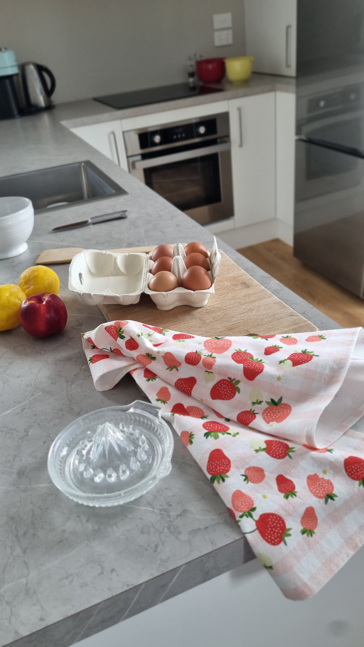 Strawberry Picnic Tea Towel