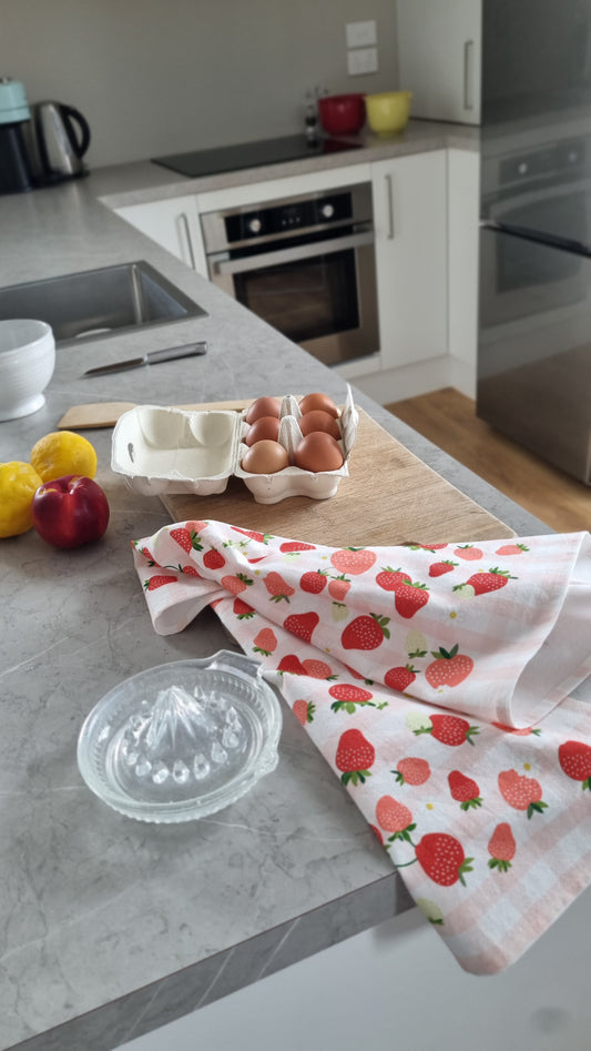 Strawberry Picnic Tea Towel