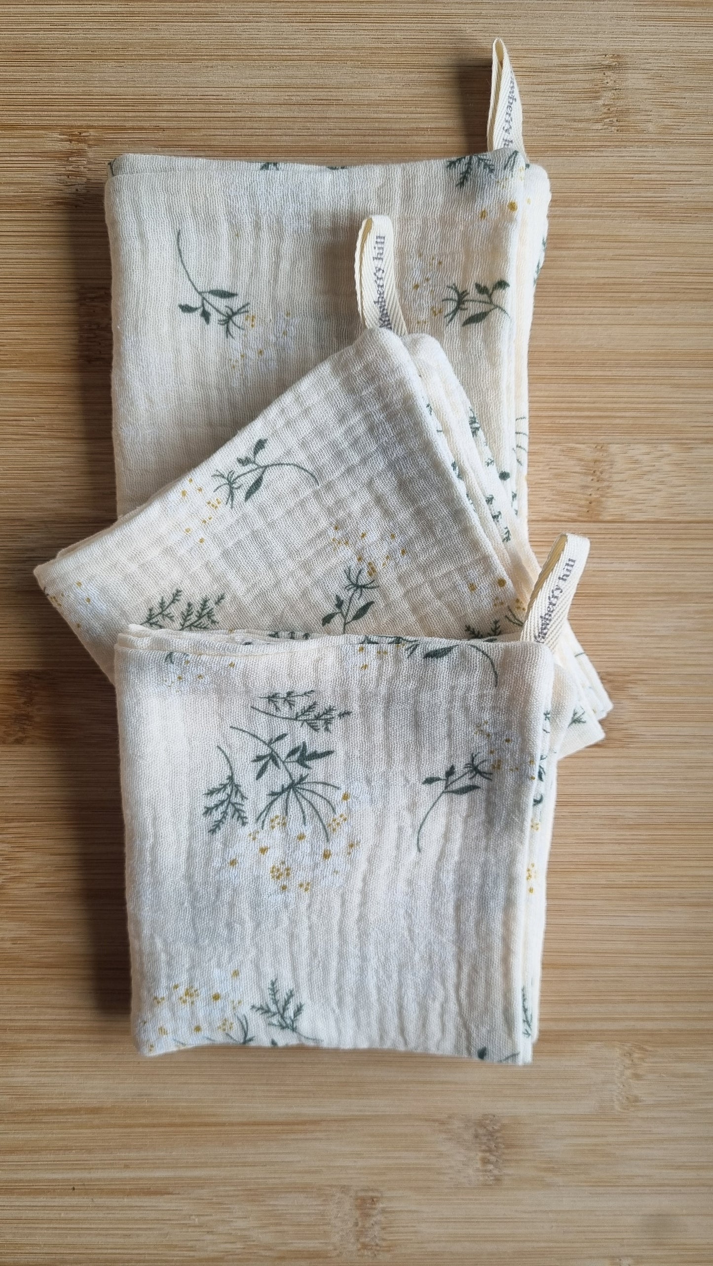 Floral Cream Face cloth 3 Pack