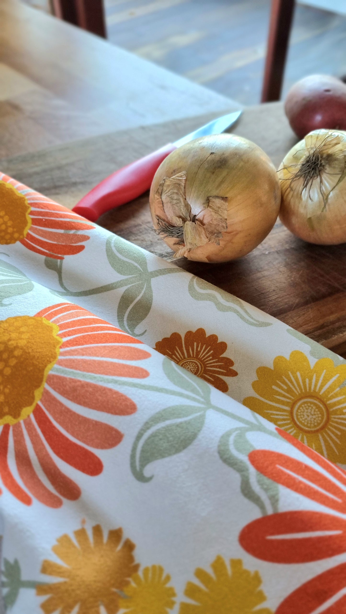 Among the Marigolds Tea Towel