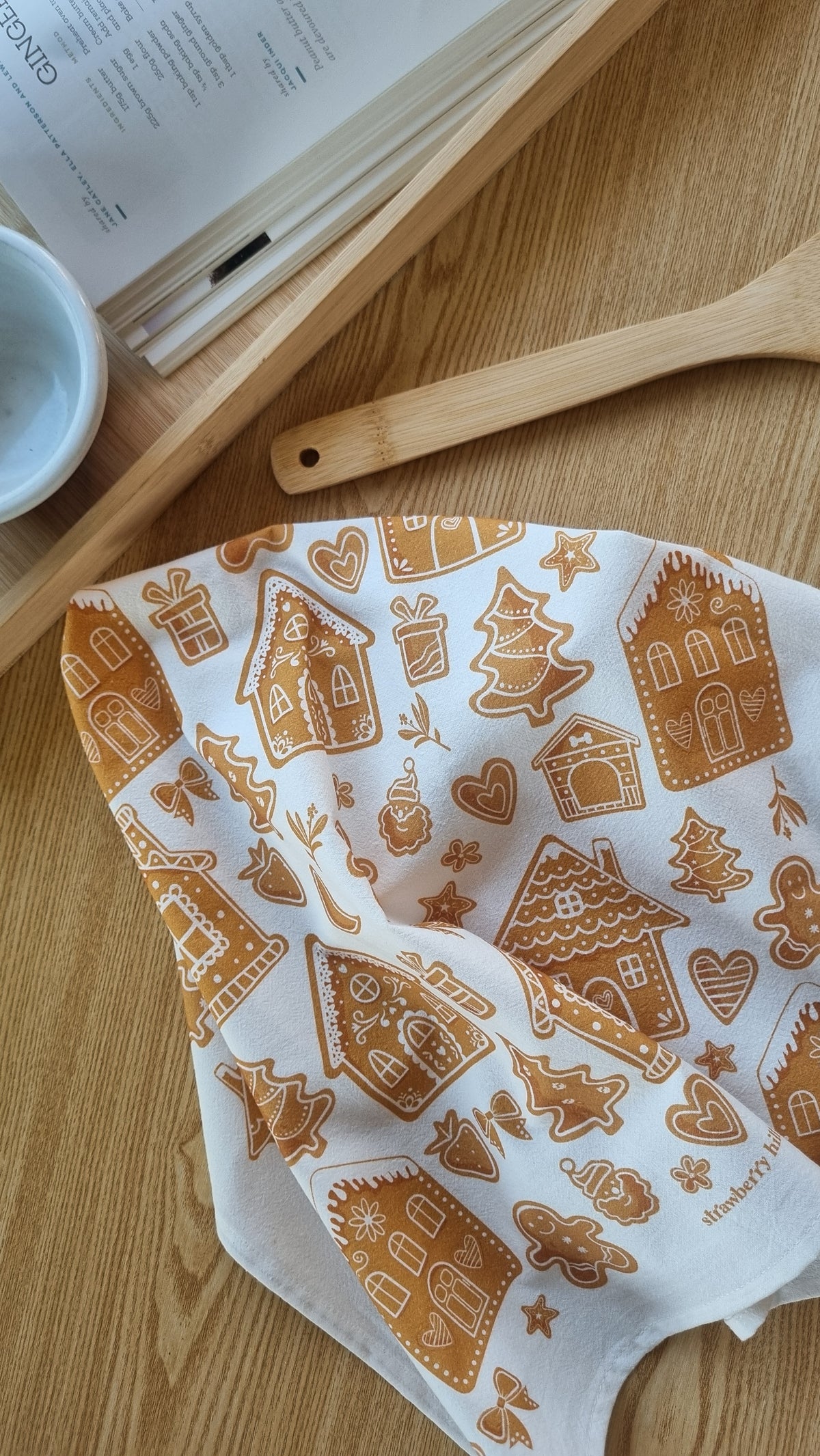 Gingerbread Village Tea Towel