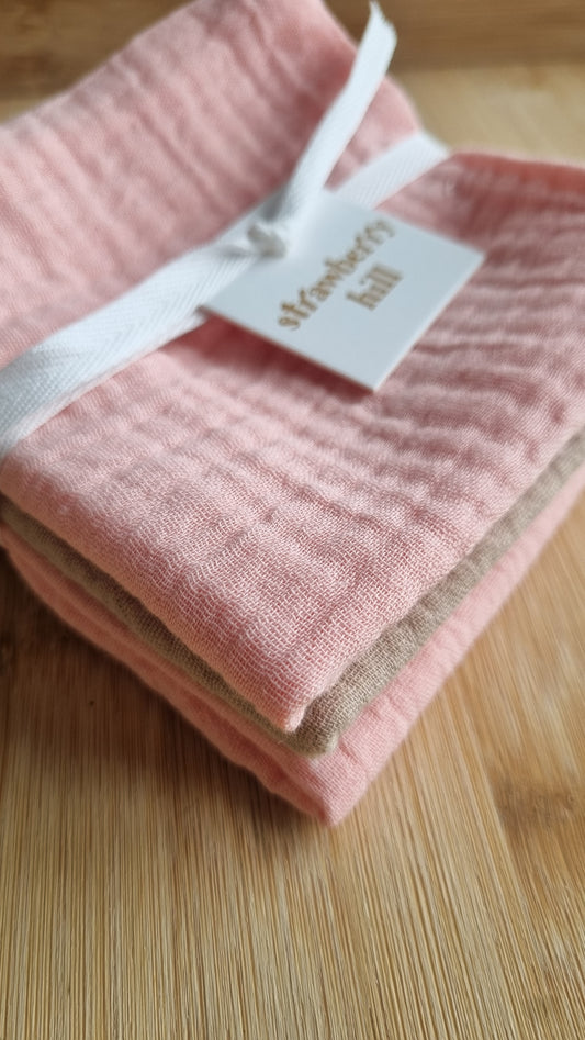 Soft Pink Face cloth 3 Pack