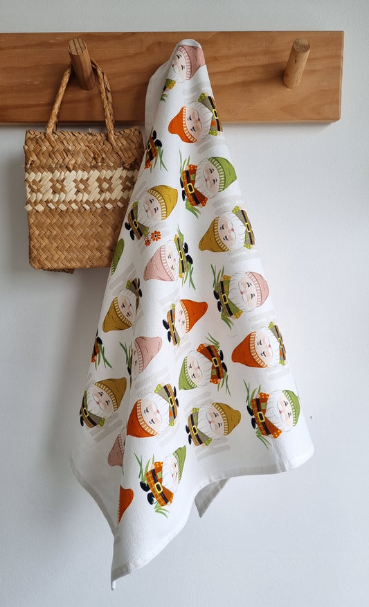 Garden Gnome Tea Towel