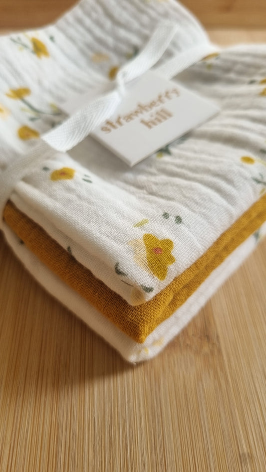 Mustard Mix Face cloth 3 Pack